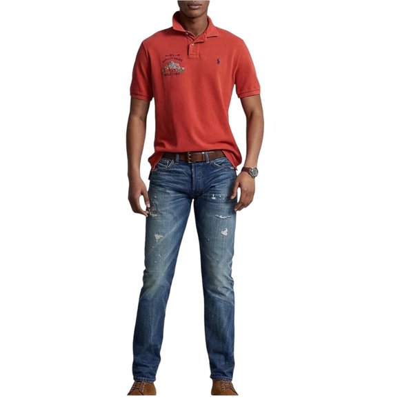 Polo Ralph Lauren Classic Fit Flag Mesh Short-sleeve Polo Shirt, Mens X-L, NWT - Picture 4 of 6